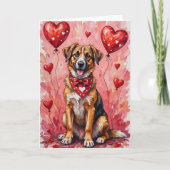 Anatolian Shepherd Valentine’s Day Dog with Hearts カード (正面)
