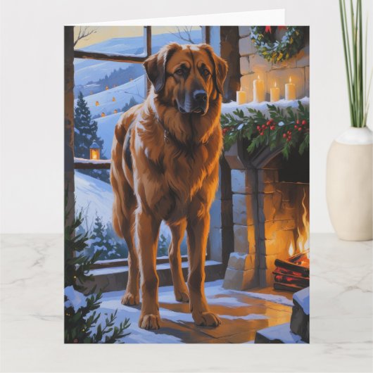 Anatolian Shepherd With Christmas Lights Holiday カード (正面)