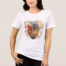 Anatomical Floral Heart" Women's T-Shirt トライブレンドＴシャツ