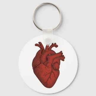 Anatomical Heart Art Keychain – Vintage Red Illust キーホルダー