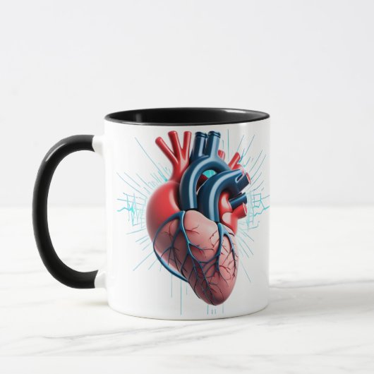 Anatomical Heart – Artistic Medical Illustration  マグカップ (左)