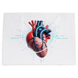 Anatomical Heart – Artistic Medical Illustration  ラージペーパーバッグ