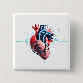 Anatomical Heart – Artistic Medical Illustration  缶バッジ