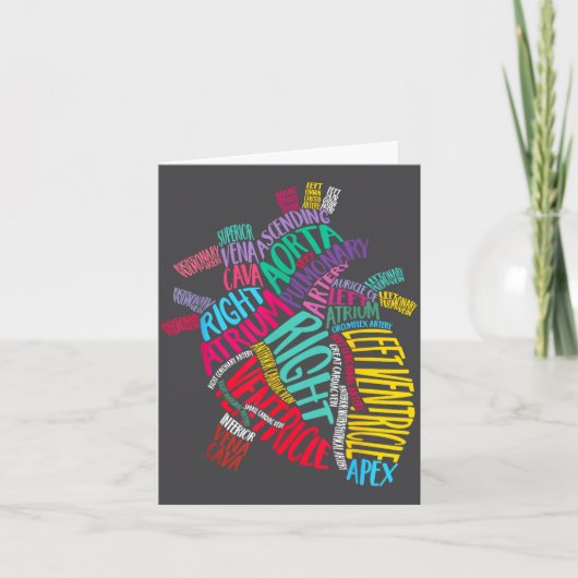 Anatomical Heart Design Cardiac Cardiovascular Icu カード (正面)