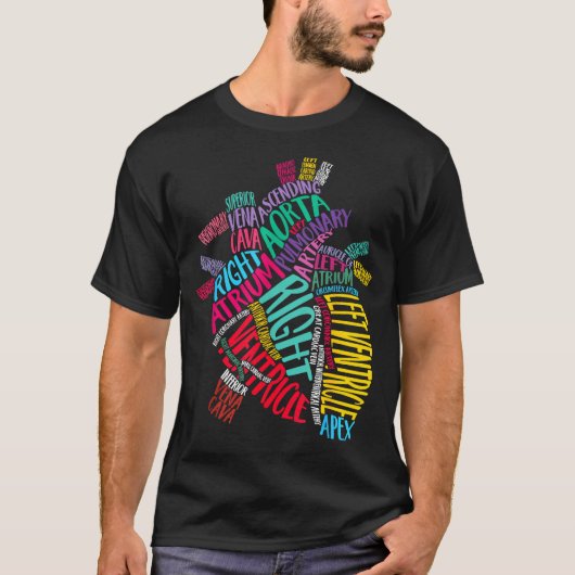 Anatomical Heart Design Cardiac Cardiovascular Icu Tシャツ (正面)