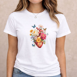 Anatomical Heart Floral Art トライブレンドＴシャツ