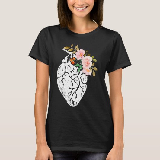 Anatomical Heart Flowers Cardiologist Surgeon Surv Tシャツ (正面)