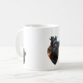 anatomical heart mug cosmic heart galaxy art cup s コーヒーマグカップ (正面左)