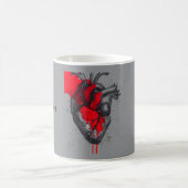 Anatomical Heart Sketch Trash Polka Art Mug コーヒーマグカップ (中央)
