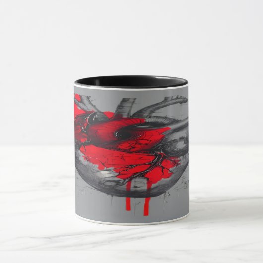 Anatomical Heart Sketch Trash Polka Art Mug マグカップ (中央)