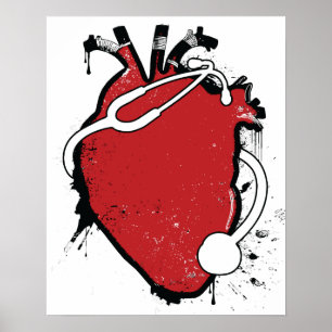 anatomical heart stethoscope ポスター