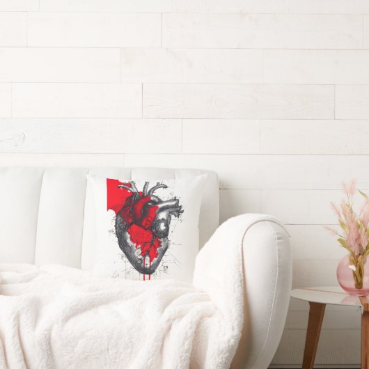Anatomical Heart Trash Polka Art Pillow クッション (ソファ)
