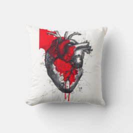 Anatomical Heart Trash Polka Art Pillow クッション