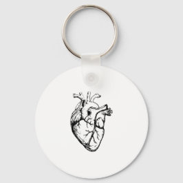 Anatomical Heart Vintage Line Art キーホルダー