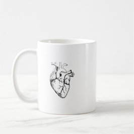 Anatomical Heart Vintage Line Art コーヒーマグカップ