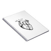 Anatomical Heart Vintage Line Art ノートブック (右側)