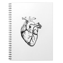 Anatomical Heart Vintage Line Art ノートブック