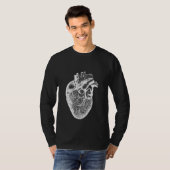 Anatomical Human Heart Illustration Cardiologist V Tシャツ (正面フル)