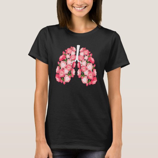 Anatomical Lungs Flowers Medical Science Anatomy T Tシャツ (正面)