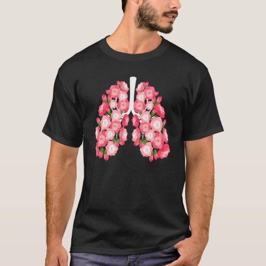 Anatomical Lungs Flowers Medical Science Anatomy T Tシャツ (正面)