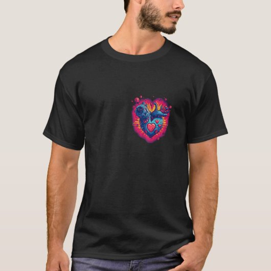 Anatomical Mechanical Heart with Laser Gun Cyberpu Tシャツ (正面)