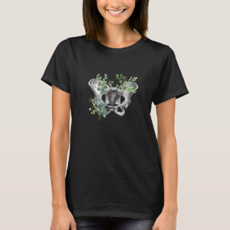 Anatomical pelvis floral anatomy skeleton orthoped tシャツ