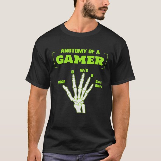Anatomy Hand Gaming  For Boys  Mens Gamer Tシャツ (正面)