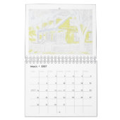 Anatomy of a 絵画's: Sam Houston Park 1868 Home カレンダー (3月 2027)