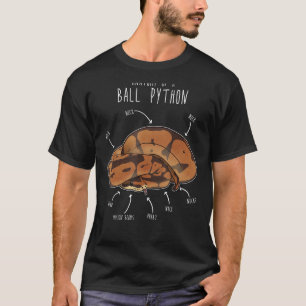 Anatomy of a Ball Python, おもしろい Pet Reptile Snake Tシャツ
