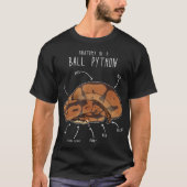 Anatomy of a Ball Python, おもしろい Pet Reptile Snake Tシャツ (正面)