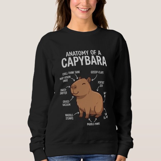 Anatomy of A Capybara Funny Capybara Lover スウェットシャツ (正面)