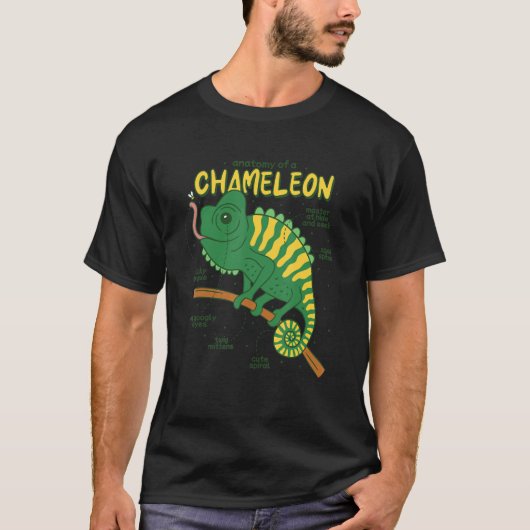 Anatomy of a Chameleon Lizard Retilien Tシャツ (正面)