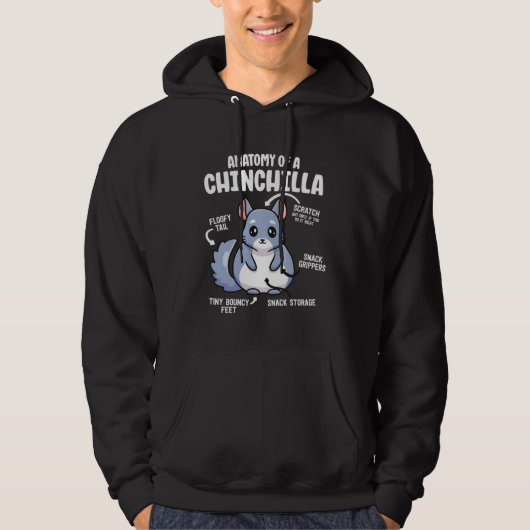 Anatomy Of A Chinchilla Animals  Educational Men W パーカ (正面)