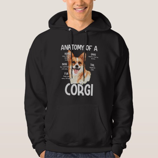 Anatomy Of A Corgi For Dog Lovers パーカ (正面)