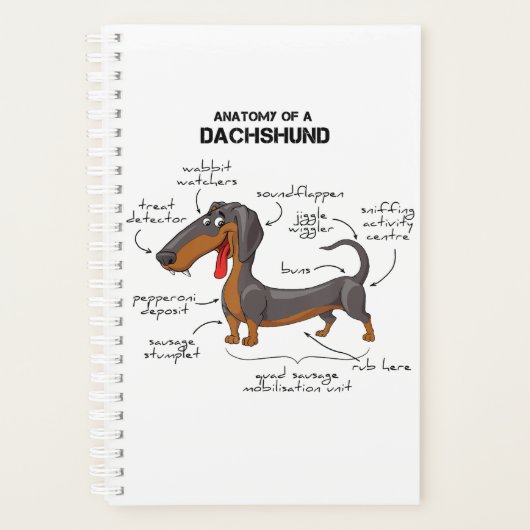 Anatomy Of A Dachshund - Funny Dog プランナー手帳 (正面)