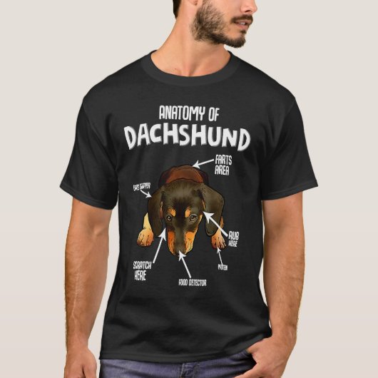 Anatomy of a Dachshund Teckel Dog  Phrases Tシャツ (正面)