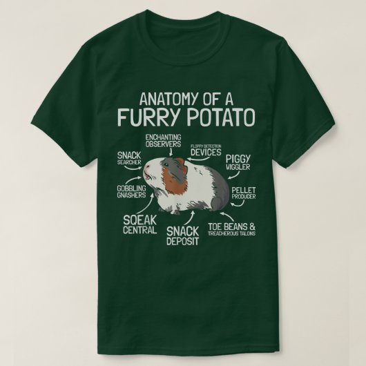Anatomy Of A Furry Potato  Guinea Pig  Tシャツ (デザイン正面)