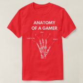 Anatomy of a Gamer Hand Skeleton  Tシャツ (デザイン正面)