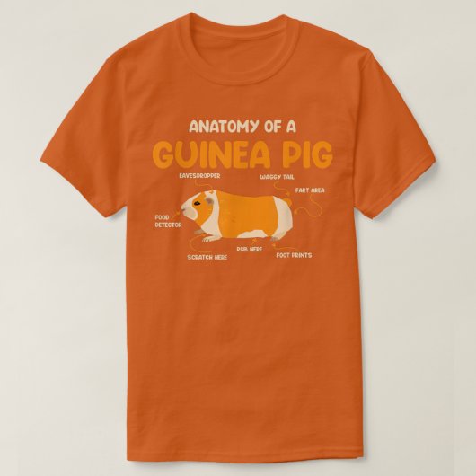 Anatomy of a Guinea Pig Funny Furry Potato Lover Tシャツ (デザイン正面)