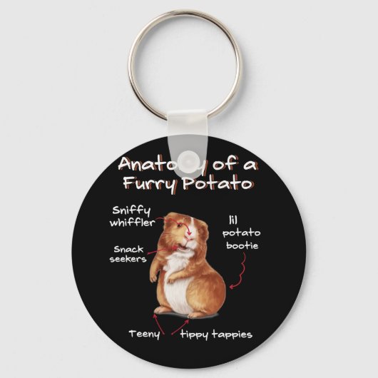 Anatomy Of A Guinea Pig Funny Furry Potato Pet キーホルダー (正面)