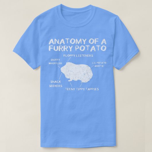 Anatomy Of A Guinea Pig Funny Furry Potato Pet Gif Tシャツ (デザイン正面)