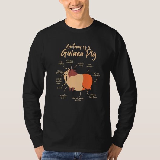 Anatomy Of A Guinea Pig Graphic Owner Pet Cavy Ani Tシャツ (正面)