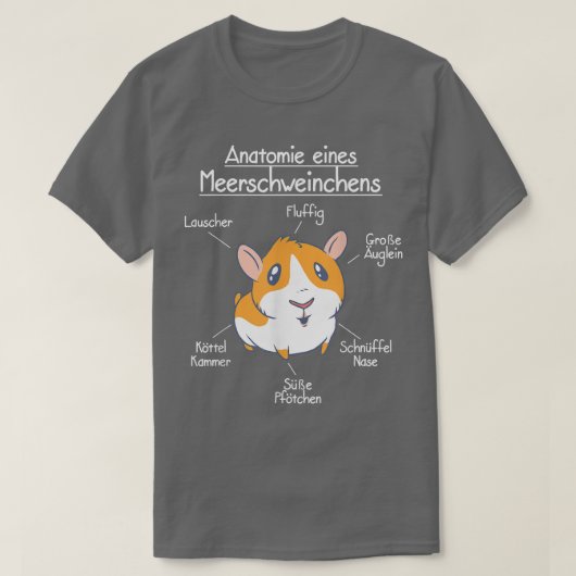 Anatomy of a guinea pig, sweet guinea pig motif  tシャツ (デザイン正面)
