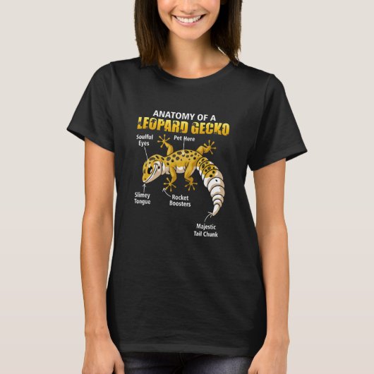 Anatomy Of A Leopard Gecko  Lizard Animal Reptile Tシャツ (正面)