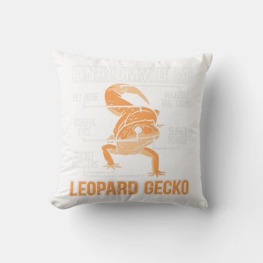Anatomy Of A Leopard Gecko Lover Lizard Animal Rep クッション (正面)