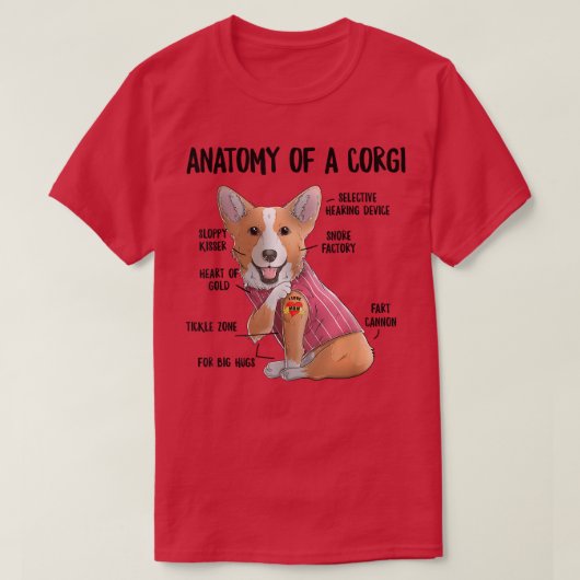 Anatomy of A Pembroke Welsh Corgi Funny Dog Owner  Tシャツ (デザイン正面)