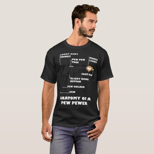Anatomy of a Pew Pewer Funny 2nd Amendment Gun Lov Tシャツ (正面フル)