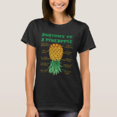 Anatomy Of A Pineapple Swinger Funny Upside Down Tシャツ (正面)