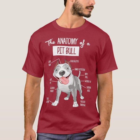 Anatomy Of A Pitbull Dog Lover Tee Tシャツ (正面)