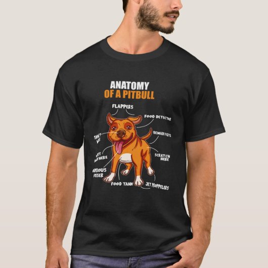 Anatomy of a Pitbull Stafford Bully Bulldog Pit Pi Tシャツ (正面)